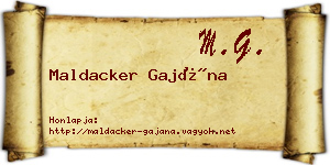 Maldacker Gajána névjegykártya